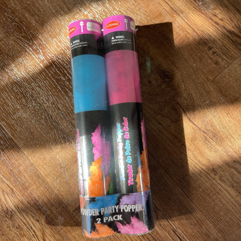 2pk Powder Poppers Pink/Blue Gender Reveal
